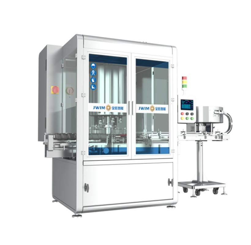 آلة تغطية المسمار الدوارة الآلية التي يتم التحكم بها بواسطة PLC 8 Head 50ML-1000ML Max 9000 BPH