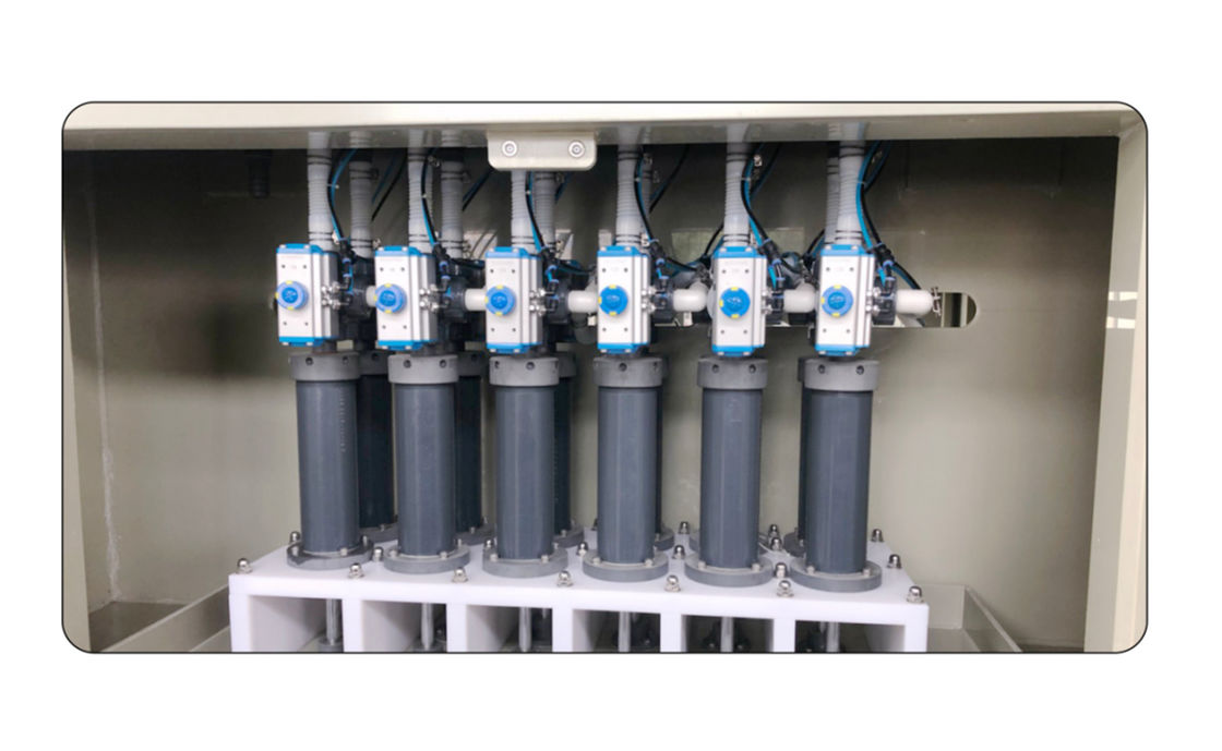 آلة تعبئة المبيدات بشاشة تعمل باللمس نطاق التعبئة 5-50 مل معدات من الفولاذ المقاوم للصدأ لتعبئة المواد الكيميائية الزراعية